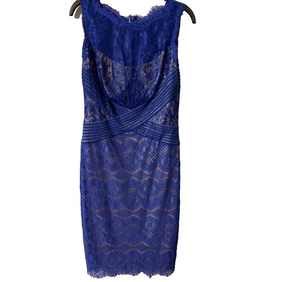 Anthropologie Tadashi Shoji Dress 6 Small Blue Sleeveless Wedding Party Cruise - Picture 7 of 9